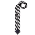 thumbnail image 3 of Jacob Alexander Men's College Stripe Woven 2.75 inch Width Slim Neck Tie - Silver Black, 3 of 5
