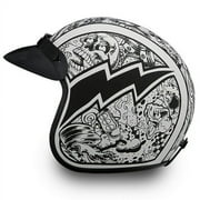 Daytona Helmets DC6-G ‘Cruiser’ Graffiti White and Black ¾ Open Face Helmet White