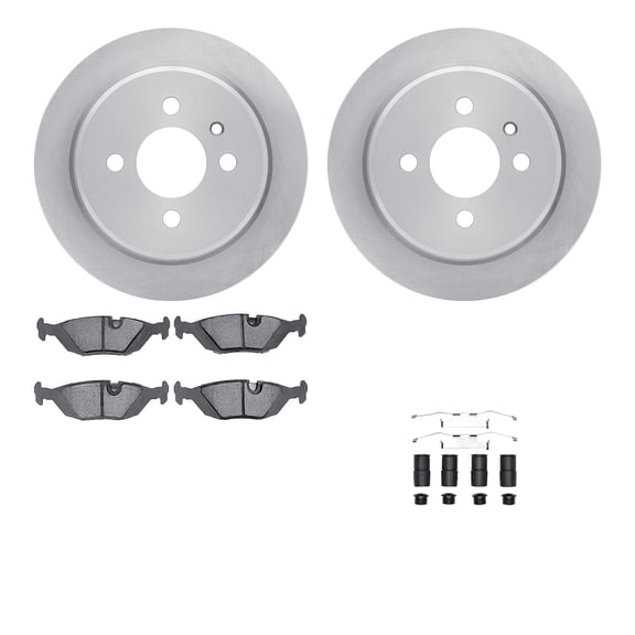Dynamic Friction Company Rear Brake Rotors with 5000 Advanced Brake Pads includes Hardware 6512-31727