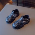 thumbnail image 2 of Odeerbi Toddler Kids Girls Princess Sandals Soft Sole Beach Prewalker Shoes Baby Cute Weave Hollow Out Shoes Non Slip Roman Sandals Black, 2 of 9