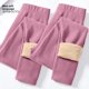 thumbnail image 2 of Pantalones de capa Base de terciopelo de cordero con forro polar grueso de cintura alta para mujer, pantalones cálidos de otoño e invierno, pantalones largos, ropa cómoda para el hogar, 2 of 5