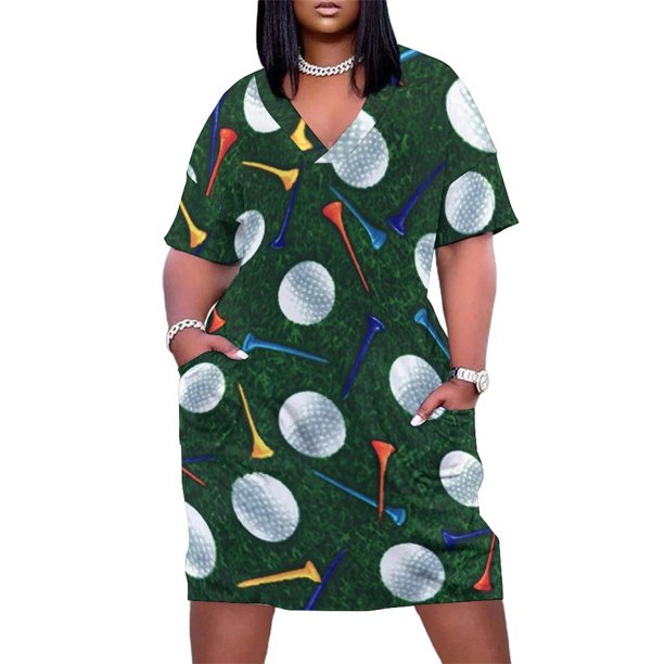 Vestido holgado de Golf para mujer traje de moda con bolsillo verano