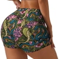 thumbnail image 2 of Xecao Snake And Flower Print Workout Shorts for Women Soft Smooth Gym Yoga Scrunch Active Tennis Workout Running Shorts, 2 of 9