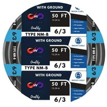 6/3 NM-B Residential Indoor Wire - Non-Metallic - Sheathed Cable Black (50 Ft)