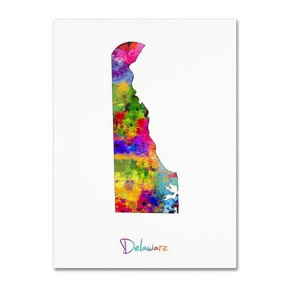 Trademark Fine Art "Delaware Map" Canvas Art by Michael Tompsett