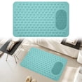 thumbnail image 2 of Non Slip Bathtub Mat, Anti Mold Shower Mat with Drain Holes, 27.56" x 14.57" Massage Textured Foot Scrubber Bath Mat, Soft Waterproof Anti Skid Bathroom Floor Mat for Inside Shower Tub, Green, 2 of 5