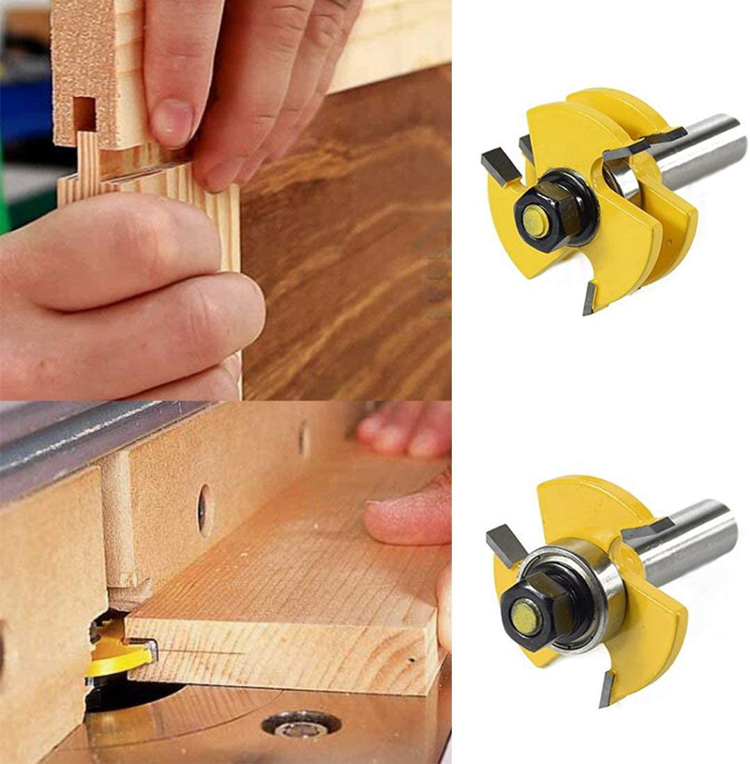 Unilin Click Lock Router Bit 45 Degree Router Bits Set 1/4 Shank - Tongue & Groove & Lock Miter Bits ...