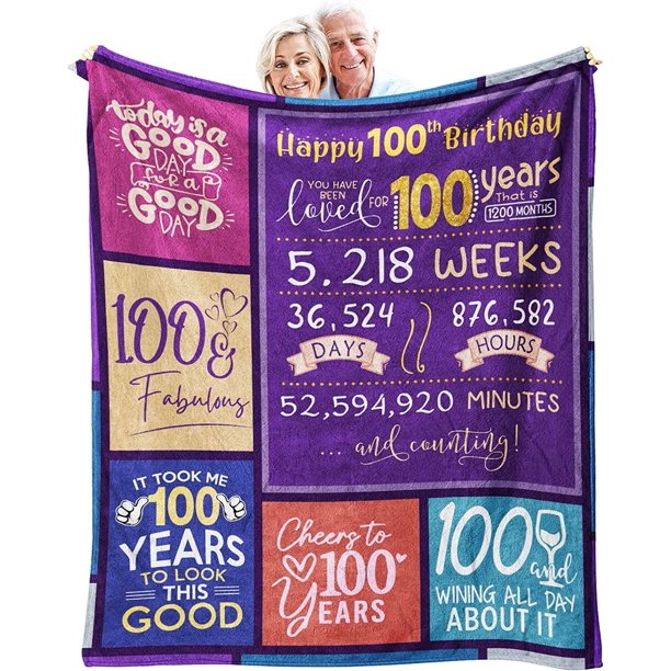 LHSHID 75th Birthday Gifts for Women or Men Gifts for 75 Year Old Woman 75th Birthday Decorations for Women 75 Birthday Party Decorations for Men 75 Birthday Gifts Throw Blanket 60x80in