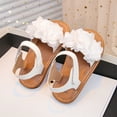 thumbnail image 6 of Mepaouo Girls Flat Sandals Ankle Strap Open Toe Princess Flower Shoes Toddler Footbed Casual Slides, 6 of 9