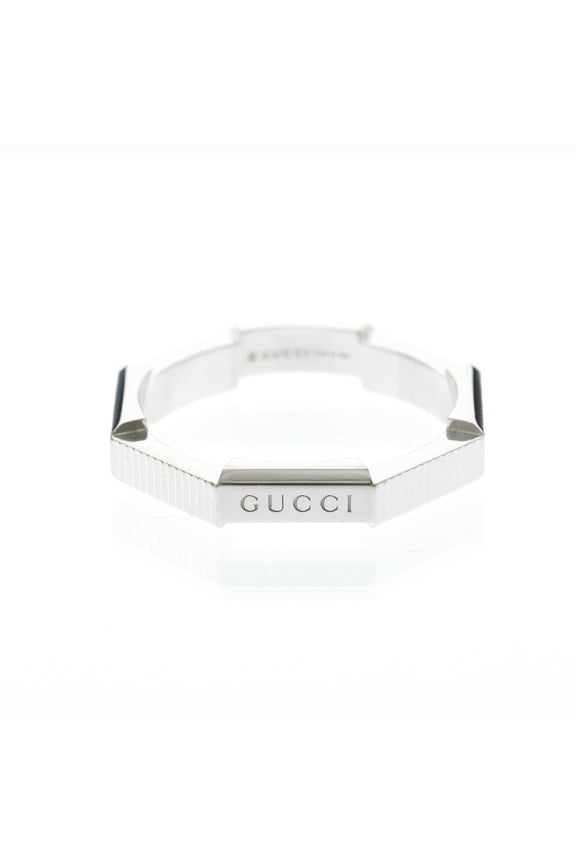 Pre-Owned Gucci Link To Love Ring White Gold (18K) Fashion No Stone Band Ring Silver