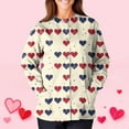 thumbnail image 3 of Women Valentines Scrub Jackets Plus Size Casual Long Sleeve Cute Love Heart Printed Scrub Tops Hoilday Button Snap Front Scrubs Medical Nurse Uniform Nursing Workwear with Pockets Beige 3XL, 3 of 5
