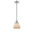 thumbnail image 1 of Innovations Lighting 201C-PN-G171 Fulton-One Light Cord Mini Pendant-7 Inches Wide by 10 Inches High   Polished Nickel Finish with Matte White Cased Glass, 1 of 4