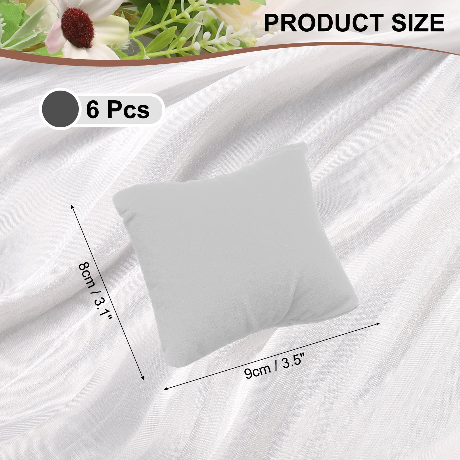 Unique Bargains Velvet Bracelet Watch Pillow Jewelry Display for Watch Necklace Gray