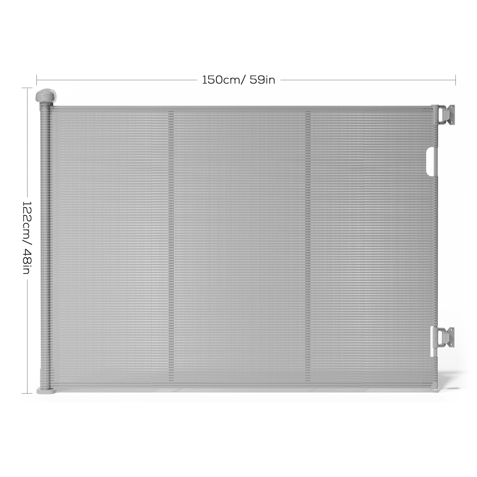 Retractable Baby Gate, TULILLO 48in Tall Baby Safety Gate, 59" Wide Baby Gate Dog Gate for Stair, Doorway, Auto-Lock,Gray