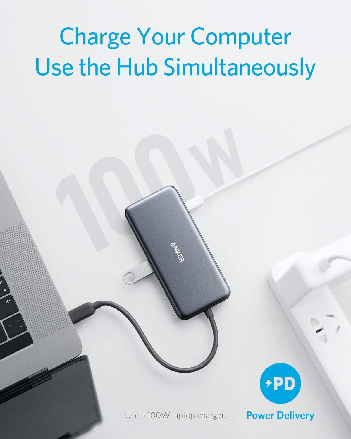 Anker USB C Hub Adapter, 7-in-1 USB C Adapter, with 4K HDMI, Power Delivery for MacBook Pro, Pixelbook, XPS