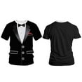 thumbnail image 4 of Xcmzpl T-Shirt de Smoking pour Hommes T-Shirt Graphique de Smoking Grandes Tailles T-Shirts à Imprimé Color Block Col Rond Manches Courtes Chemises Décontractées, 4 of 5