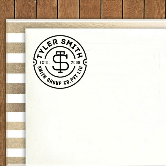 Printtoo Round Custom Business Rubber Stamp Self Inking Company Logo Personalized Stamper Gift Idea