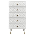 thumbnail image 2 of Riverbay Furniture Modern 5-Drawer Wood Geo Dresser Chest in White, 2 of 7