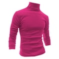 thumbnail image 1 of INSPIRE CHIC Chandails pour Hommes, Chandail à Col Roulé, Manches Longues, Extensible, Coupe Ajustée, Hauts 50 Rose Rouge, 1 of 8