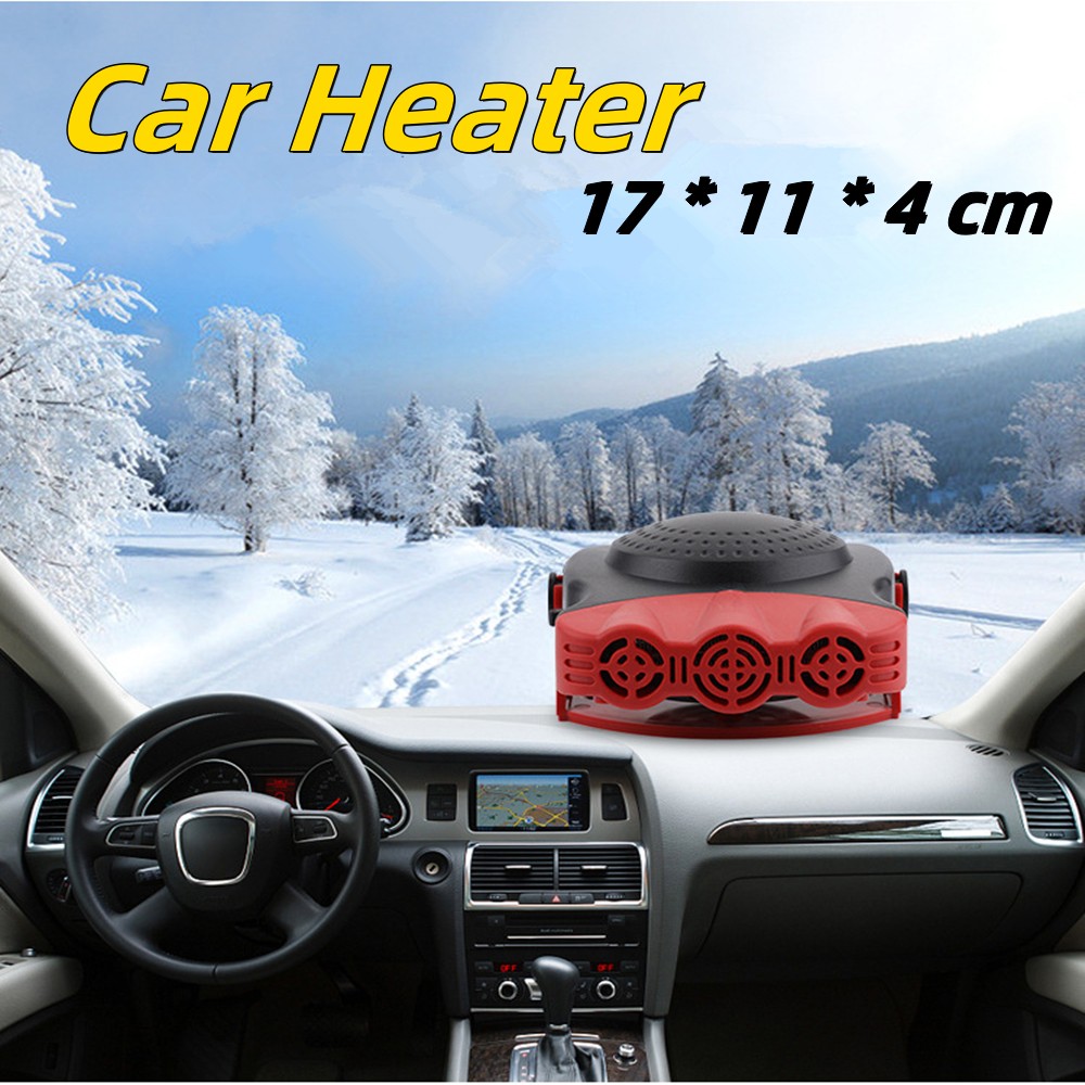 Car Heater 12V 150W 3Outlet Plug In Cigarette Lighter Portable Windscreen Fan