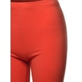 thumbnail image 4 of A2Y Women's Basic Solid Premium Cotton Mid Thigh High Rise Biker Bermuda Shorts Coral M, 4 of 5