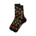thumbnail image 3 of MeMoi Women's Strawberry Vines Bamboo Crew Socks - Womens - Female, 9-11, Black, 3 of 3