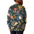 thumbnail image 5 of Dwralegc Dark Gray Scrubs Sets for Women Stretchy Lab Coat Cute Cartoon Print Long Sleeve Scrub Tops Snap Front Working Nurses Uniforms Dark Gray 4XL, 5 of 5