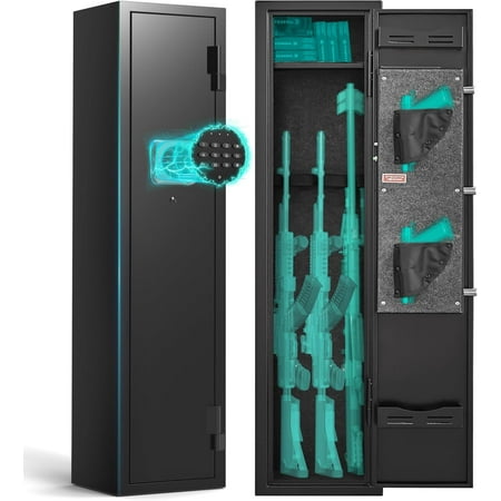 2-3 rifle and pistol safes 180° quick-access digital gun cabinet (suitable for rifles and shotguns) modular gun cabinet with alarm system and silent mode.
