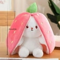 thumbnail image 3 of Strawberry Bunny Plush, 13.7 Inch Pink Stuffed Animal, 3 of 11