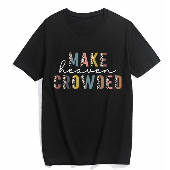 T-shirt for Women Christian T-Shirts Faith Shirt Jesus Shirt Religious Summer Short Sleeve Top Black Medium