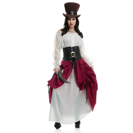 Cream Wine Victorian Steampunk Sweetie With Hat Adult Womens Costume