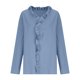 thumbnail image 5 of Craaazy Women's Relaxed Fit V Neck Blouse, Solid Color Long Sleeve Ruffle Accent Top, Loose Comfy Cotton Linen Tee for Work & Daily Wear Gifts, 5 of 6