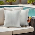 thumbnail image 2 of Outdoor Pillow Cover Sage Green Stripes Set of 2 Waterproof Throw Pillowcases Vertical Striped Decorative Patio Furniture Pillows for Couch Garden Indoor & Outdoor Use, 2 of 9