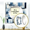 thumbnail image 3 of Designart "Harmonious White And Blue Geometric Blocks" 0 Blue Large Square Mirror - Square Bedroom Mirror Printed Wall Decor - Modern Square Printed Wall Mirror Art, 3 of 5