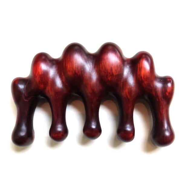 Peine de masaje de sándalo con dientes anchos de madera para desenredar el cabello y masajear el cuero cabelludo para hombres y mujeres.