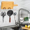 thumbnail image 3 of Ganchos para Pared 3 Piezas, Ganchos Adhesivos para Pared Acero Inoxidable, Porta Esponja Fregadero, Soporte para Esponja de Fregadero Metal, Ganchos de Pared para Cocina, Baño, Hogar (Negro), 3 of 4