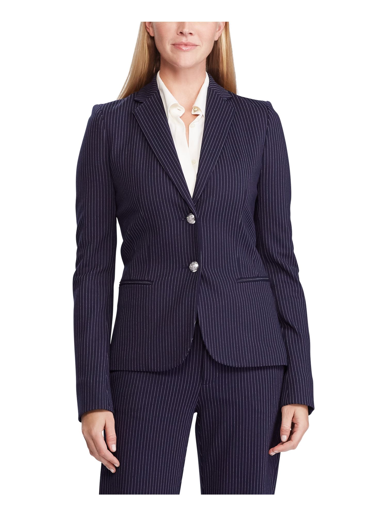 RALPH LAUREN Womens Navy Buttoned 