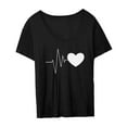 thumbnail image 4 of Camiseta de manga corta para mujer, ropa informal, cuello redondo, ajuste holgado, camisetas de manga corta, camiseta básica para deportes, vacaciones, viajes, caminar XL, 4 of 8