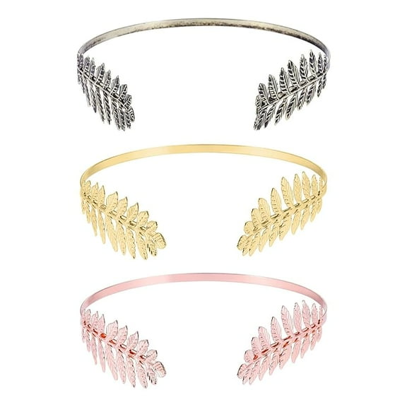 Leaf Tiaras for Women - Back-Worn Metal Headband with Delicate Leaf Design, Goddess Wedding Hair Accessory for Women, Elegant Bridal Tiara for Back of Head