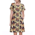 thumbnail image 1 of Fotbe Fashion Hippie Girl Vestido Largo de Moda para Mujer, Vestido Tipo Camiseta con Manga Corta y Estilo Casual a Rayas y Bloques de Color, 1 of 6