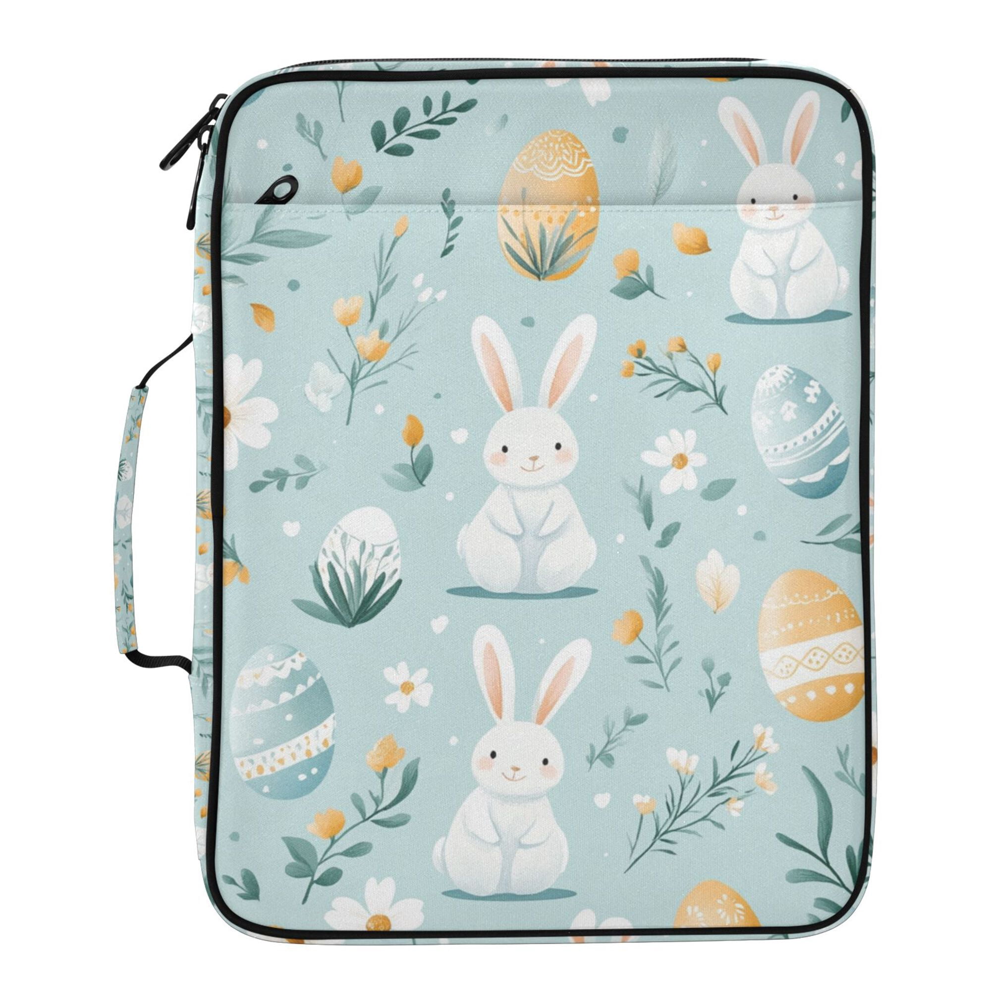 FORMRS Accordion File Folder A4 Size 7-Pocket Expanding Document Organizer Bag with 3 Ring Binder, Floral Easter