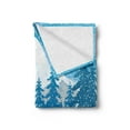 thumbnail image 2 of Northwoods Soft Flannel Fleece Throw Blanket, Mountains and Forest in the Winter Northern Landscape Illustration, Cozy Plush for Indoor and Outdoor Use, 70" x 90", Blue Night Blue White, by Ambesonne, 2 of 5