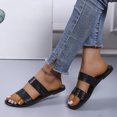 thumbnail image 5 of Juebong Sandals clearance 2024 Slide Sandals Women Girls Dressy Low Wedge Sandal Summer Beach Cute Slip on Slippers Boho Glitter Open Toe Flat Sandals, 5 of 5