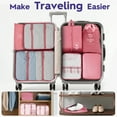 thumbnail image 4 of Fosmon 8pc Packing Cubes Set for Travel, Luggage Suitcase Organizer Bags, Hanging Toiletries Travel Accessories Essentials, Pink, 4 of 5