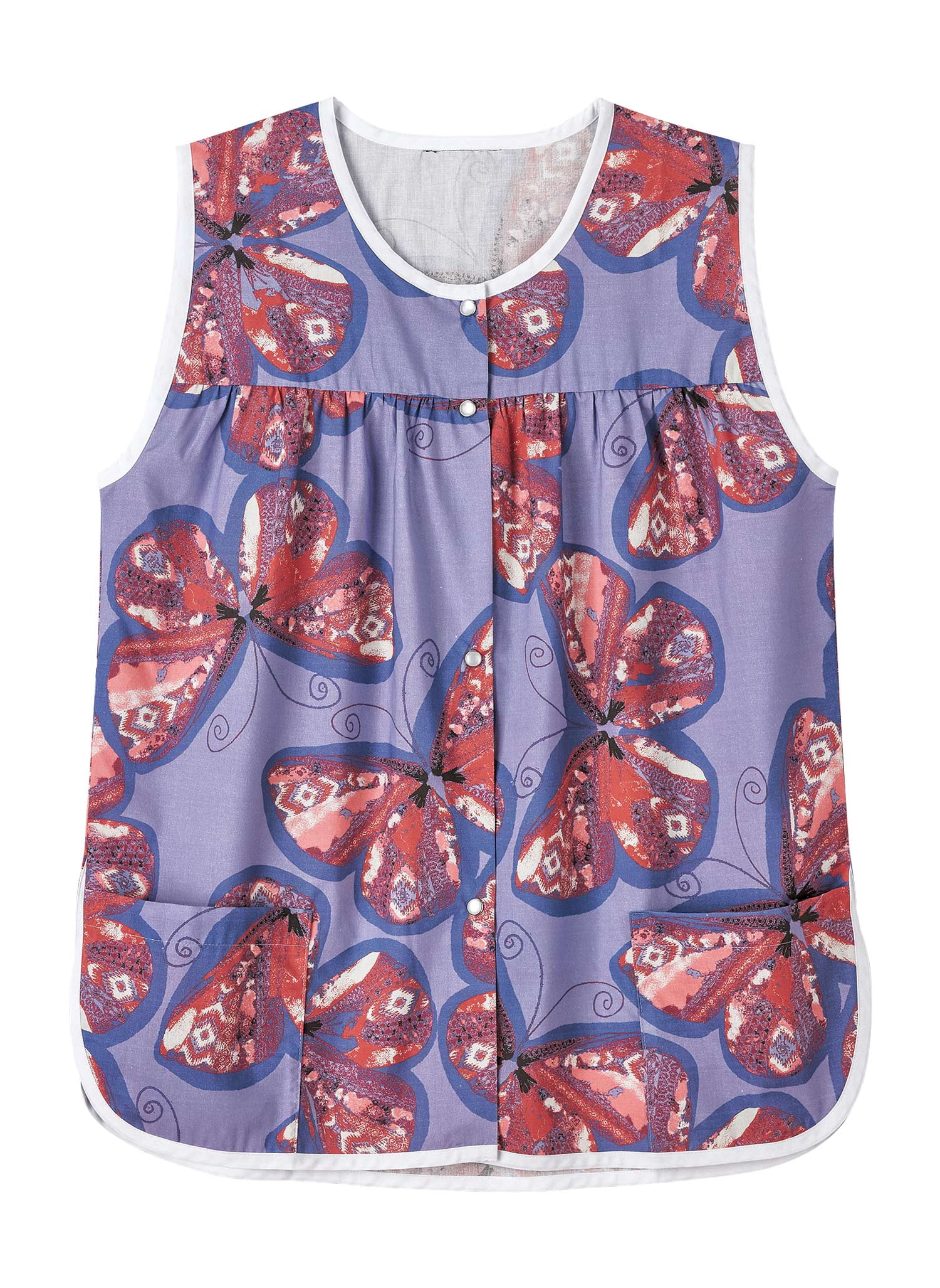 AmeriMark Easy-Care Snap Front Cobbler Aprons Vest with Two Patch Pockets  Red Patch MD - Walmart.com