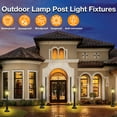 thumbnail image 6 of 31.1" Modern Black Outdoor Post Light, Weatherproof Rustproof E26 Base for Walkway Garden Patio, 6 of 10