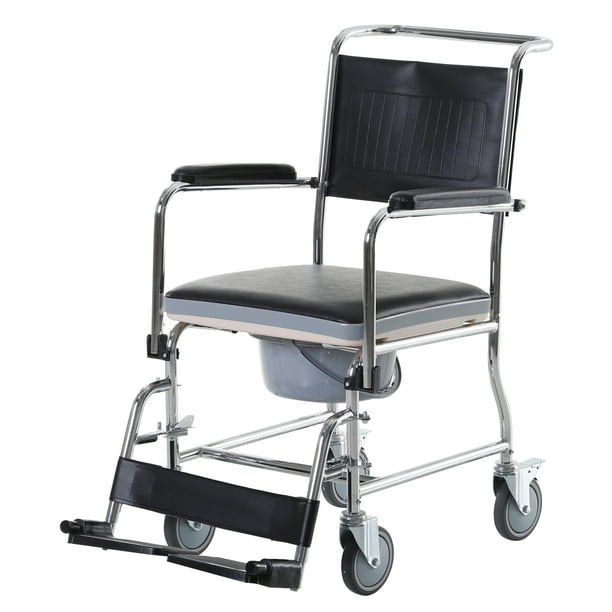 Personal Mobility Assist Bedside Commode Toilet Chair with Large