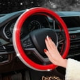 thumbnail image 3 of LAICAIW New Diamond Leather Steering Wheel Cover with Bling Bling Crystal Rhinestones, Universal Fit 15 Inch Anti-Slip Wheel Protector for Women Girls,Red, 3 of 7