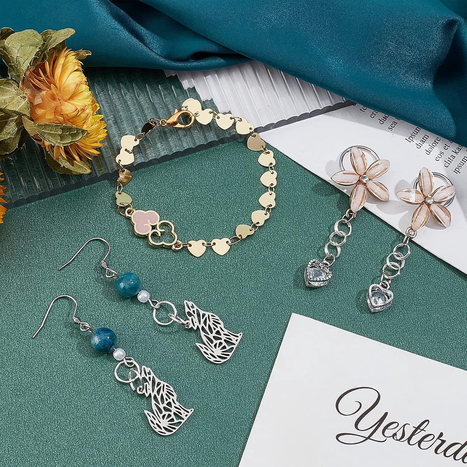 2500pcs Split Jump Rings Set Split Rings Jump Rings Lobster Claw Clasps with Jump Ring Opener Split Ring Opening Jewelry Pliers for Necklace Bracelet Jewerly Making Silver/Golden