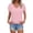 Pink, variant on Lisingtool Womens Summer Daily Casual V Neck Shirts Short Sleeve Tops Blouses Loose Fit Shirt Pink
